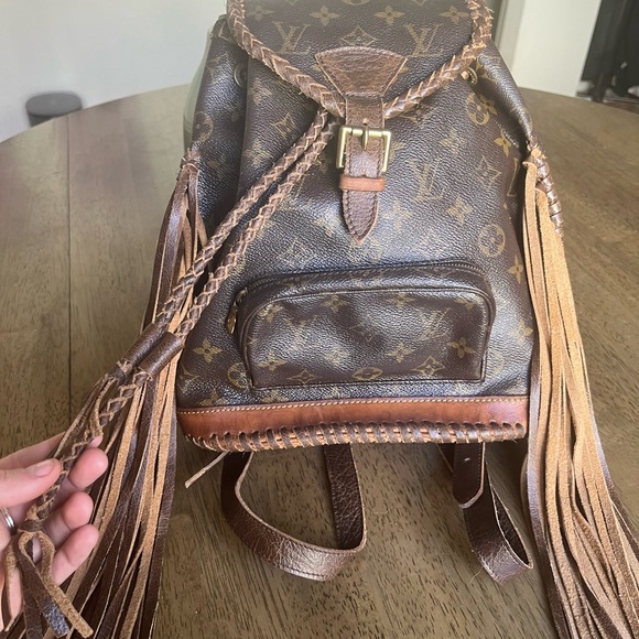 Louis Vuitton vintage Montsouris backpack western style with tassels - Picture 4 of 9
